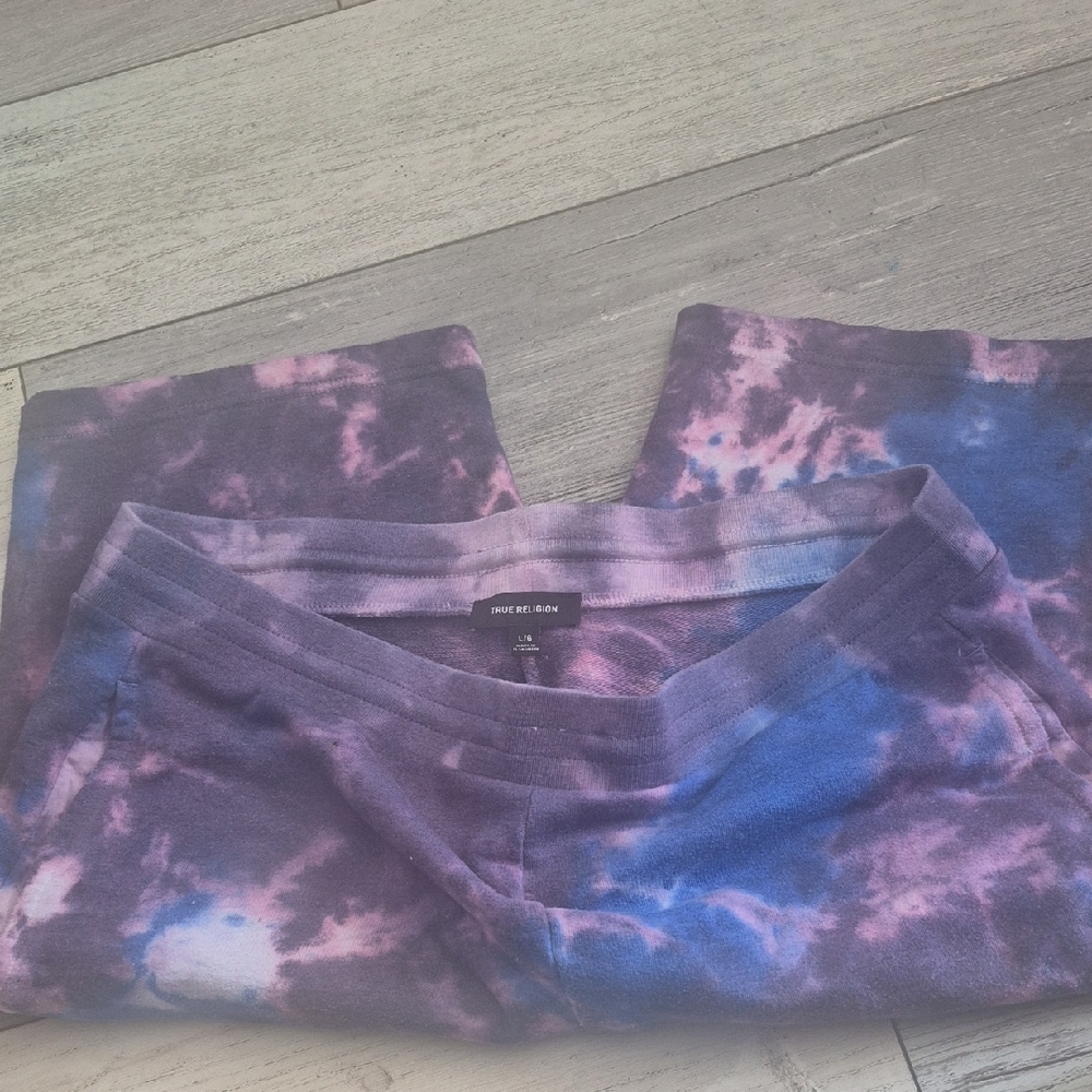 True Religion Lavender Tie-Dye Mens Shorts Size L